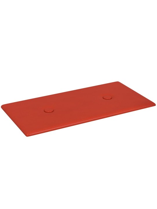 Sienas paneļi, 12 gb., sarkani, 30x15 cm, mākslīgā āda, 0,54 m²