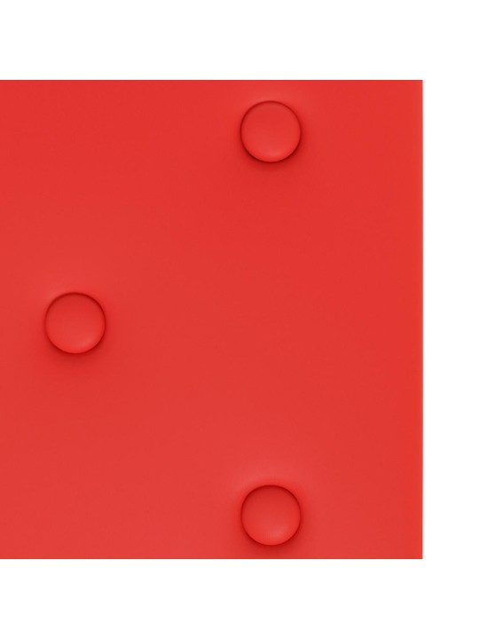 Sienas paneļi, 12 gab., sarkani, 90x30 cm, mākslīgā āda, 3,24m²