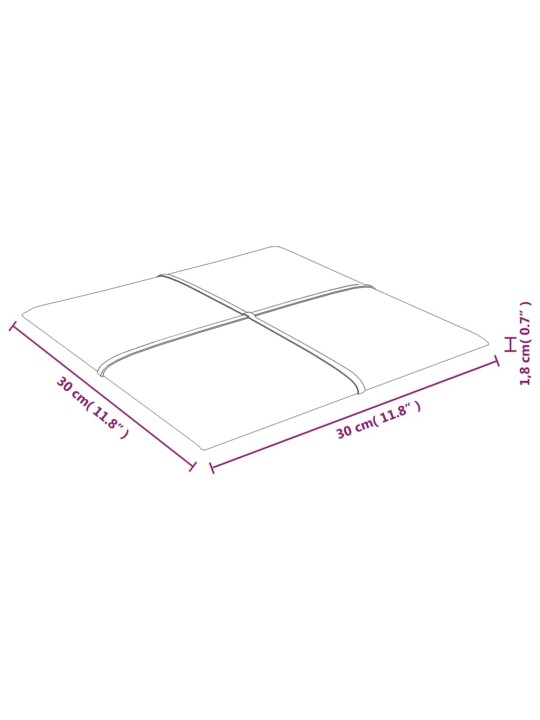 Sienas paneļi, 12 gab., vīnsarkani, 30x30 cm, samts, 1,08 m²