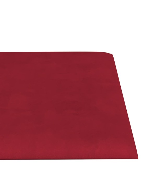 Sienas paneļi, 12 gab., vīnsarkani, 60x15 cm, samts, 1,08 m²
