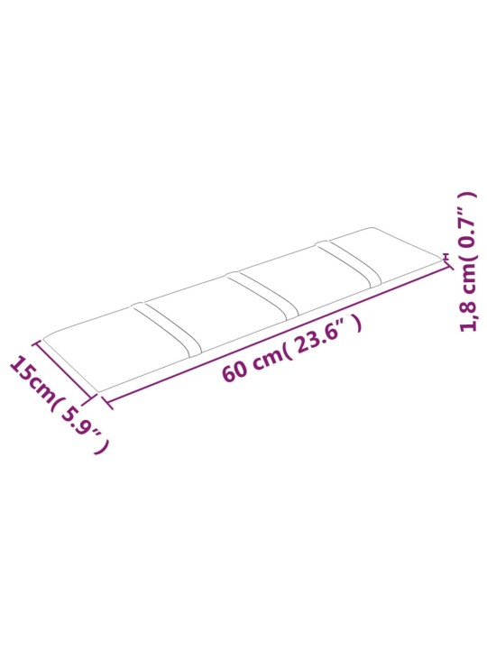 Sienas paneļi, 12 gab., dzelteni, 60x15 cm, samts, 1,08 m²