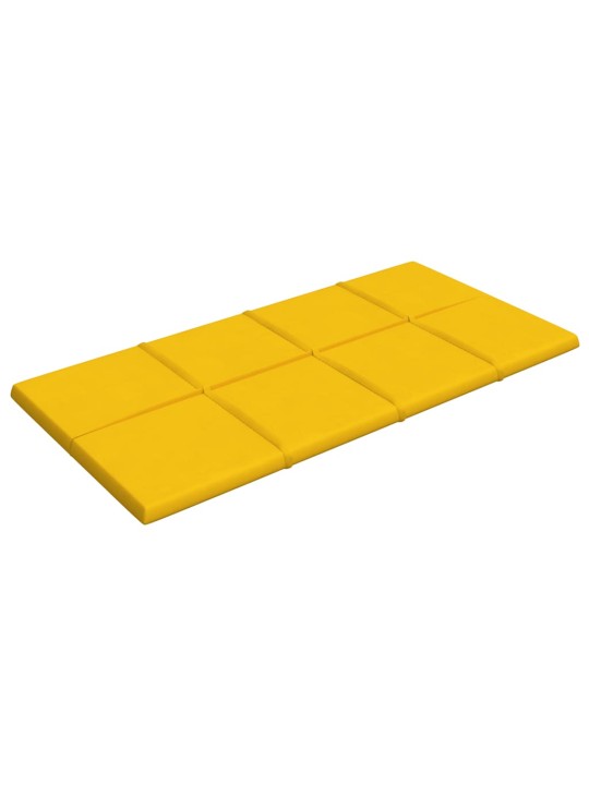 Sienas paneļi, 12 gab., dzelteni, 60x30 cm, samts, 2,16 m²