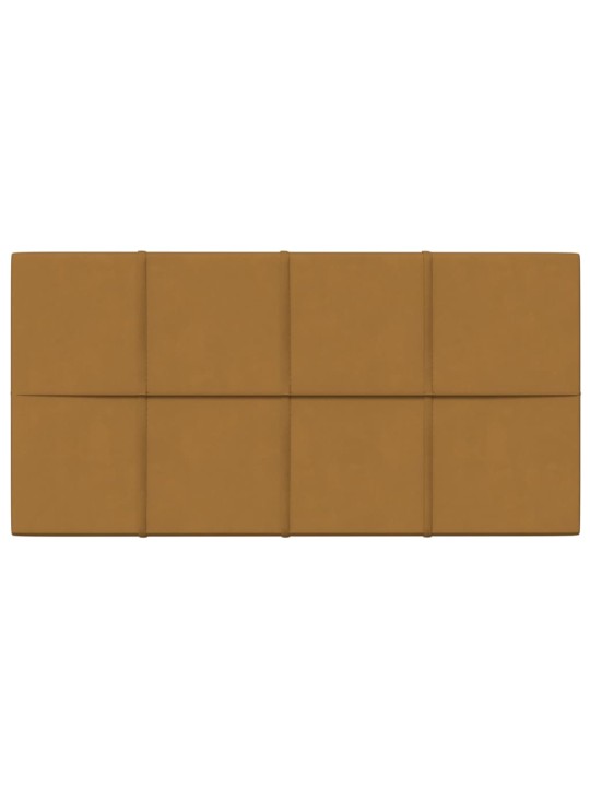 Sienas paneļi, 12 gab., brūni, 60x30 cm, samts, 2,16 m²