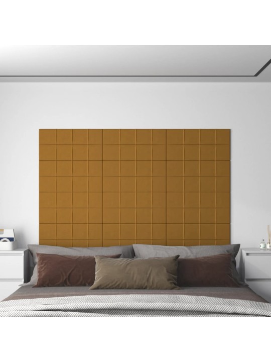Sienas paneļi, 12 gab., brūni, 60x30 cm, samts, 2,16 m²