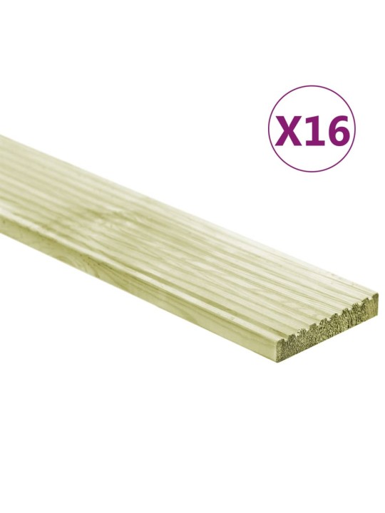 Terases seguma dēļi, 16 gab., 2,32 m², 1 m, impregnēta priede