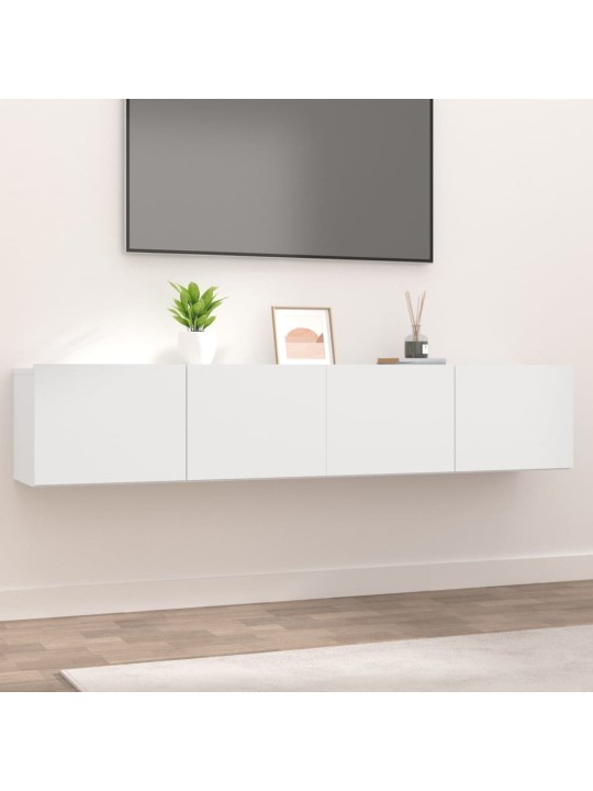 Tv skapīši, 2 gab., balti, 80x30x30 cm, inženierijas koks