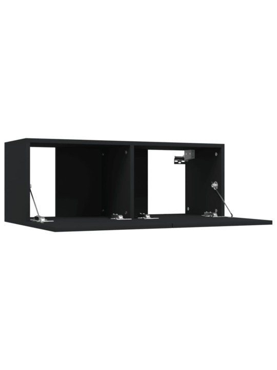 Tv skapīši, 2 gab., 80x30x30 cm, inženierijas koks, melni