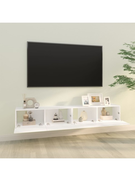 Tv skapīši, 2 gab., balti, 100x30x30 cm, inženierijas koks