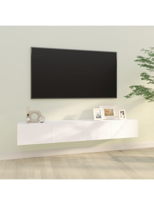 Tv skapīši, 2 gab., balti, 100x30x30 cm, inženierijas koks