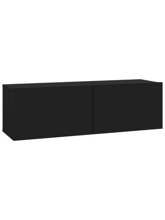 Tv skapīši, 2 gab., melni, 100x30x30 cm, inženierijas koks