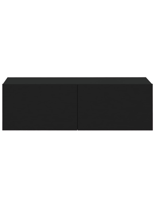 Tv skapīši, 2 gab., melni, 100x30x30 cm, inženierijas koks