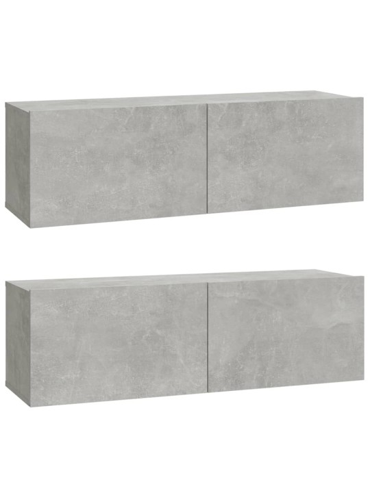 Tv skapīši, 2 gab., betonpelēki, 100x30x30cm, inženierijas koks