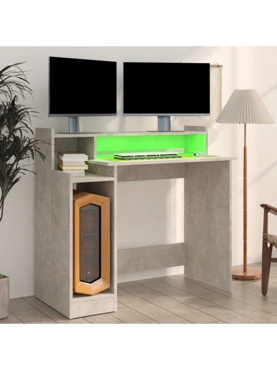 Rakstāmgalds, led, betonpelēks, 97x45x90 cm, inženierijas koks