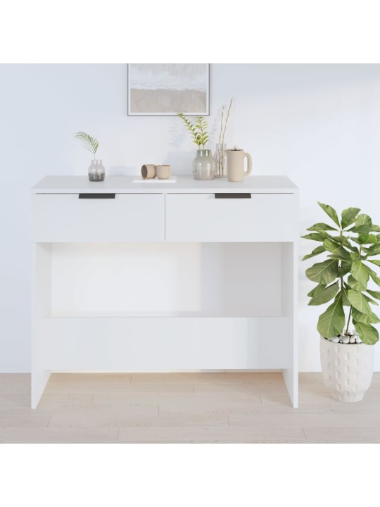 Konsoles galdiņš, balts, 90x36x75 cm, inženierijas koks