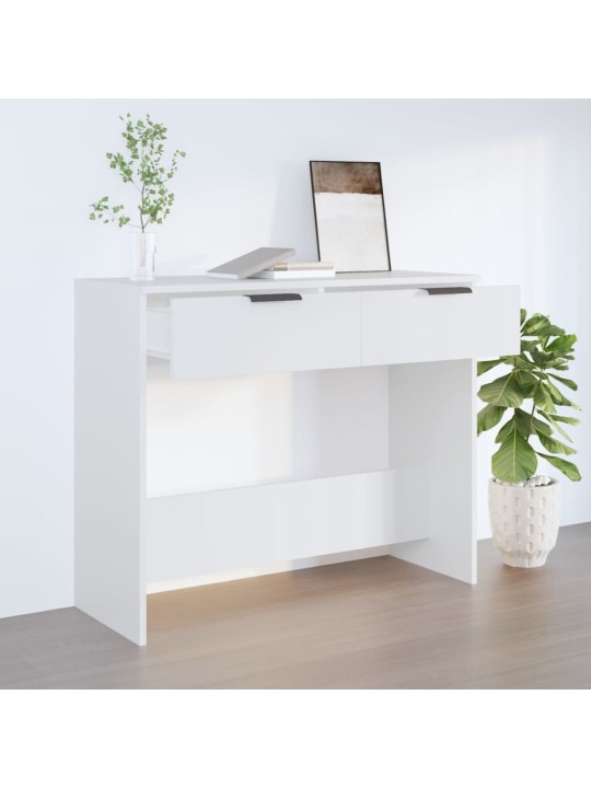 Konsoles galdiņš, balts, 90x36x75 cm, inženierijas koks