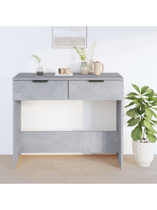 Konsoles galdiņš, betona pelēks, 90x36x75 cm, inženierijas koks