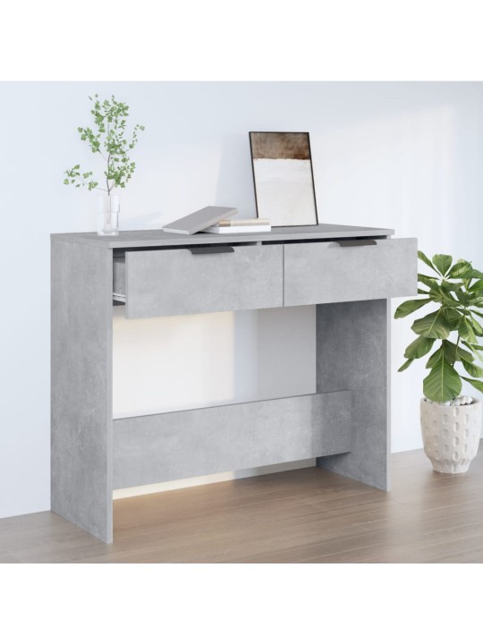 Konsoles galdiņš, betona pelēks, 90x36x75 cm, inženierijas koks