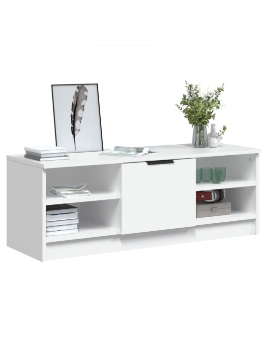 Tv skapītis, balts, 102x35,5x36,5 cm, inženierijas koks