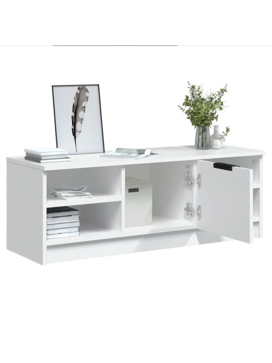 Tv skapītis, balts, 102x35,5x36,5 cm, inženierijas koks