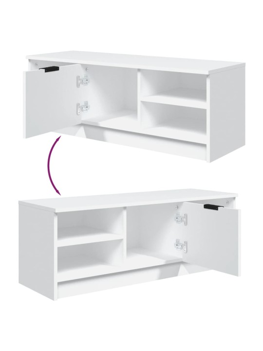 Tv skapītis, balts, 102x35,5x36,5 cm, inženierijas koks