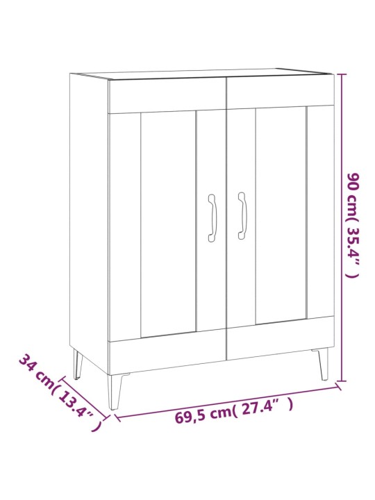 Kumode, balta, 69,5x34x90 cm, inženierijas koks