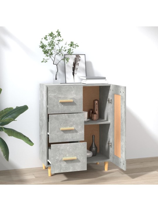Kumode, betona pelēka, 69,5x34x90 cm, inženierijas koks