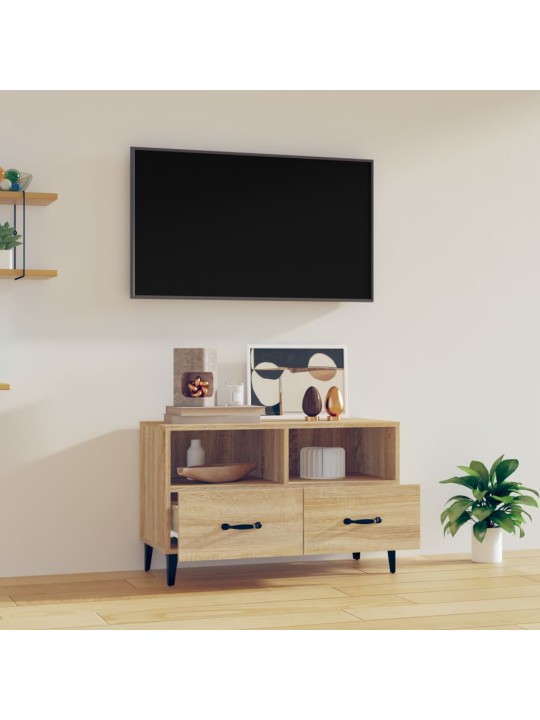 Tv skapītis, ozolkoka krāsa, 80x36x50 cm, inženierijas koks
