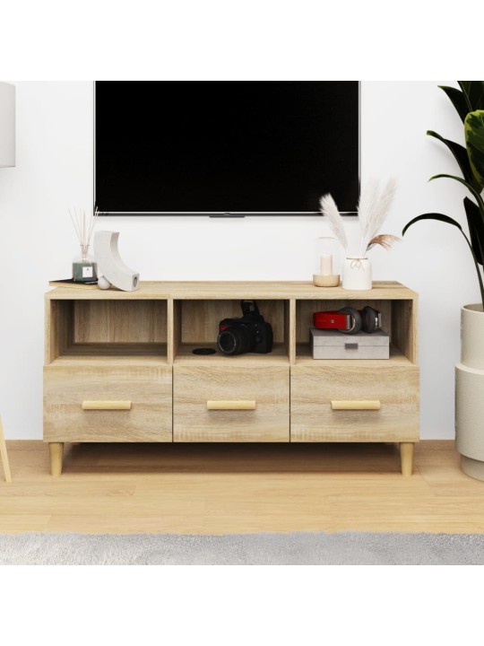 Tv skapītis, ozolkoka krāsa, 102x36x50 cm, inženierijas koks