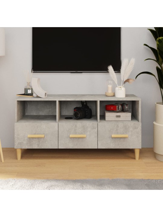 Tv skapītis, betona pelēks, 102x36x50 cm, inženierijas koks
