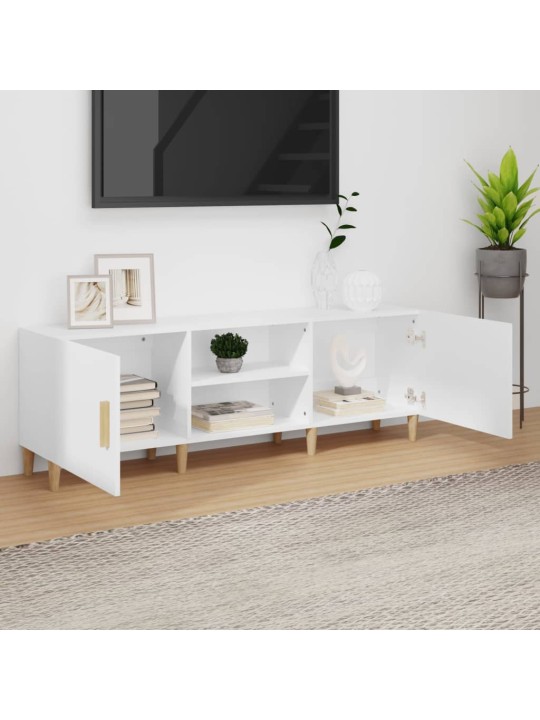Tv skapītis, balts, 150x30x50 cm, inženierijas koks