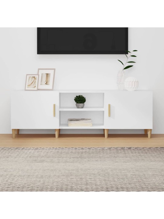 Tv skapītis, balts, 150x30x50 cm, inženierijas koks