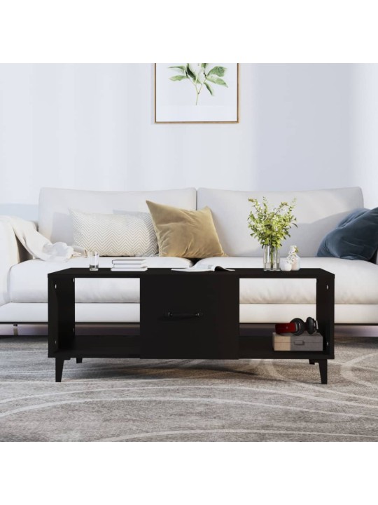 Kafijas galdiņš, melns, 102x50x40 cm, inženierijas koks