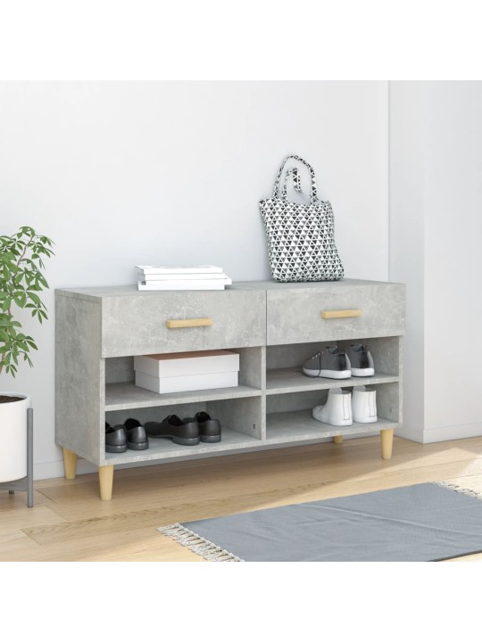 Apavu skapītis, betona pelēks, 102x35x55 cm, inženierijas koks