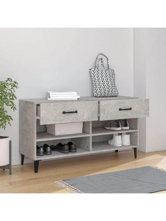 Apavu skapītis, betona pelēks, 102x35x55 cm, inženierijas koks