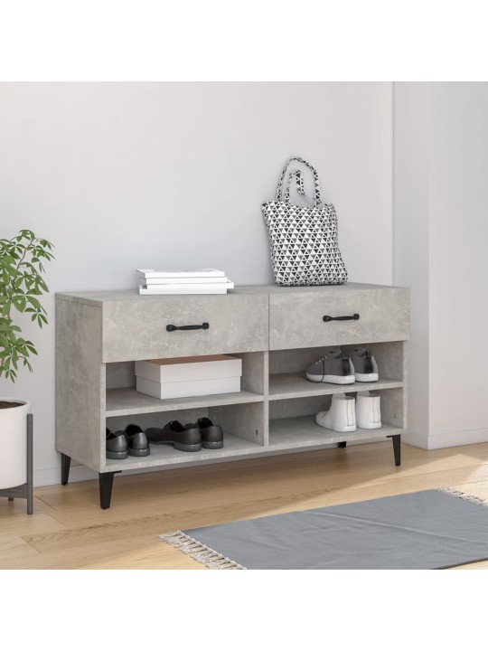 Apavu skapītis, betona pelēks, 102x35x55 cm, inženierijas koks