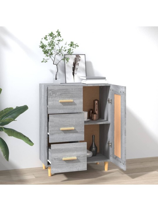 Kumode, pelēka ozolkoka krāsa, 69,5x34x90 cm, inženierijas koks