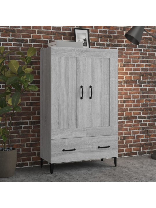 Augstais skapītis, pelēka ozola, 70x31x115cm, inženierijas koks
