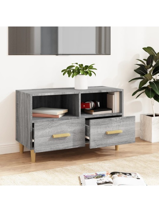 Tv skapītis, pelēka ozolkoka, 80x36x50 cm, inženierijas koks