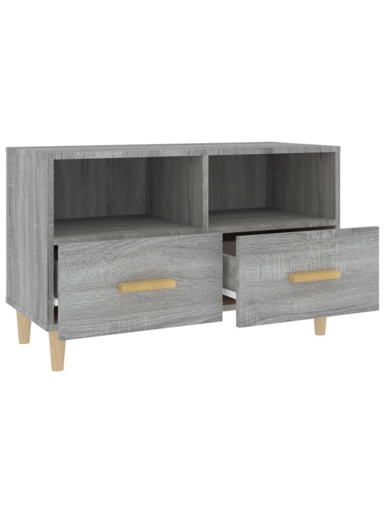 Tv skapītis, pelēka ozolkoka, 80x36x50 cm, inženierijas koks
