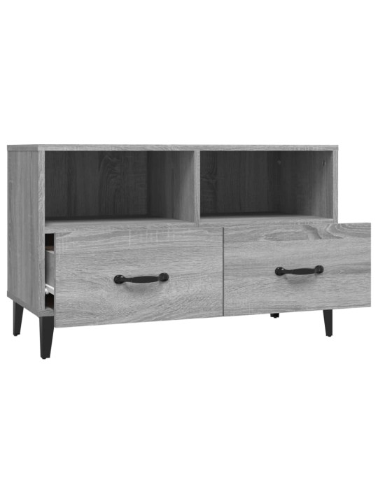 Tv skapītis, pelēka ozolkoka, 80x36x50 cm, inženierijas koks