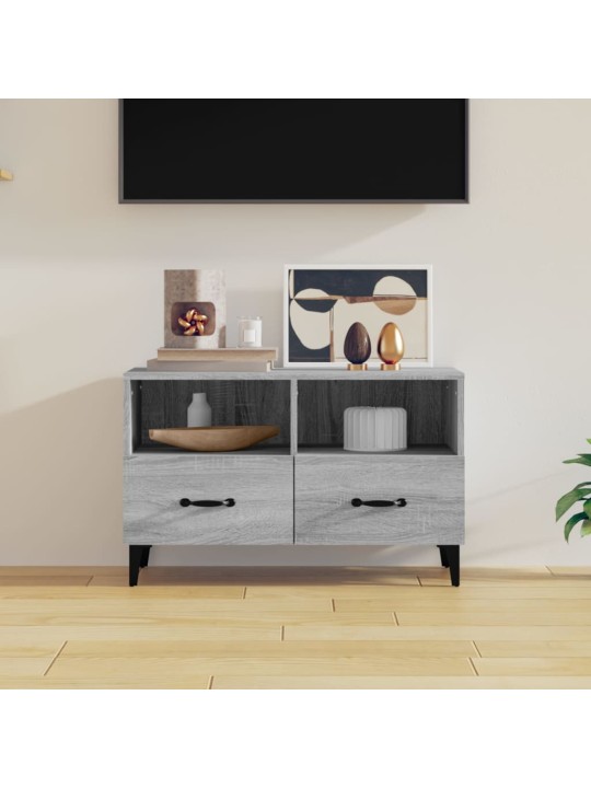 Tv skapītis, pelēka ozolkoka, 80x36x50 cm, inženierijas koks