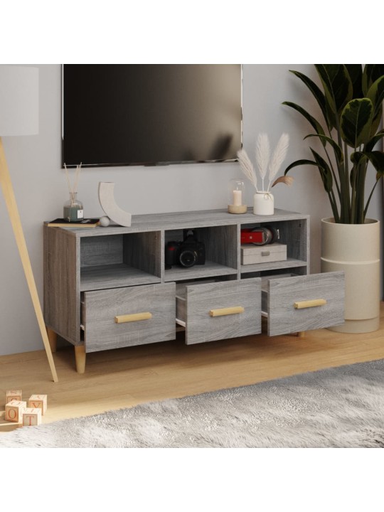 Tv skapītis, pelēka ozolkoka, 102x36x50 cm, inženierijas koks