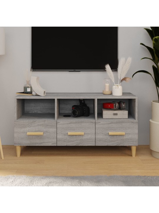 Tv skapītis, pelēka ozolkoka, 102x36x50 cm, inženierijas koks