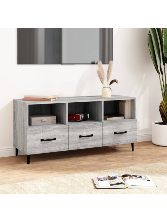 Tv skapītis, pelēka koka krāsa, 102x35x50 cm, inženierijas koks