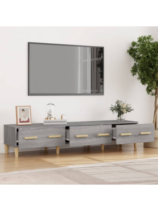 Tv skapītis, pelēka ozolkoka, 150x34,5x30 cm, inženierijas koks