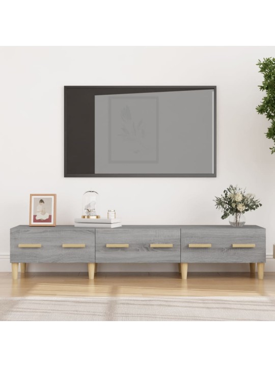 Tv skapītis, pelēka ozolkoka, 150x34,5x30 cm, inženierijas koks