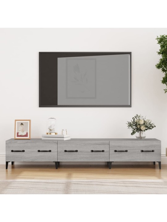 Tv skapītis, pelēka ozolkoka, 150x34,5x30 cm, inženierijas koks