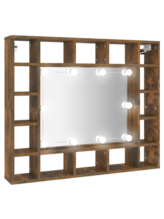 Spoguļskapītis ar led, ozolkoka krāsa, 91x15x76,5 cm