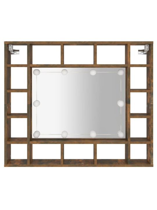 Spoguļskapītis ar led, ozolkoka krāsa, 91x15x76,5 cm