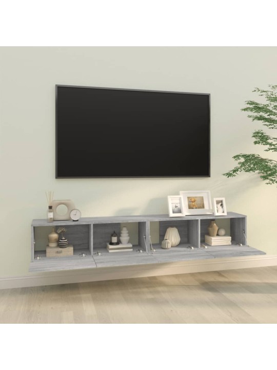 Tv skapīši, 2 gab., pelēks, 100x30x30 cm, inženierijas koks
